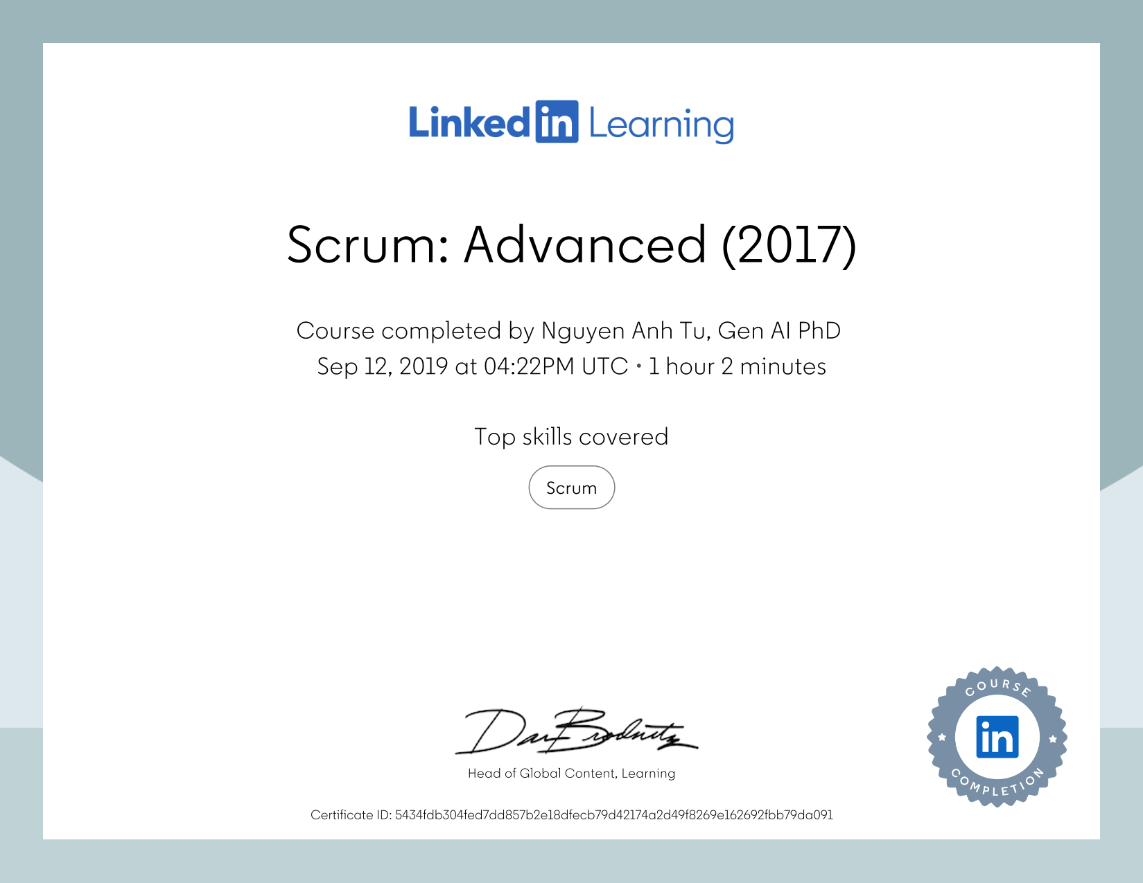 Scrum: Advanced certificate